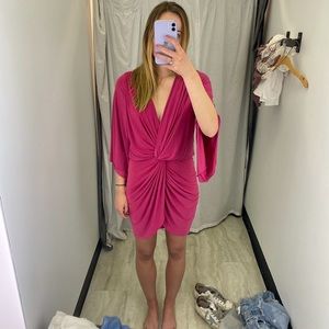 NWT MISA Teget Knot dress hot pink size M
